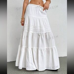 White long light weight linen skirt